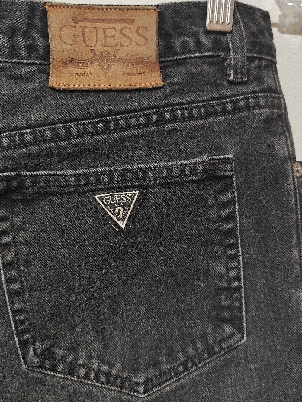 90s Grunge Vintage Guess Jeans Black Mens 31 X 30 Georges Straight Le